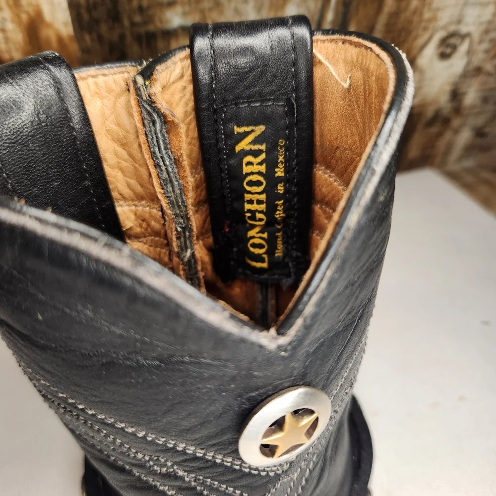 Vtg Leather Boot Cowhide Concho Western Beer Can Bottle Holder Koozie Set Pair - Picture 4 of 16